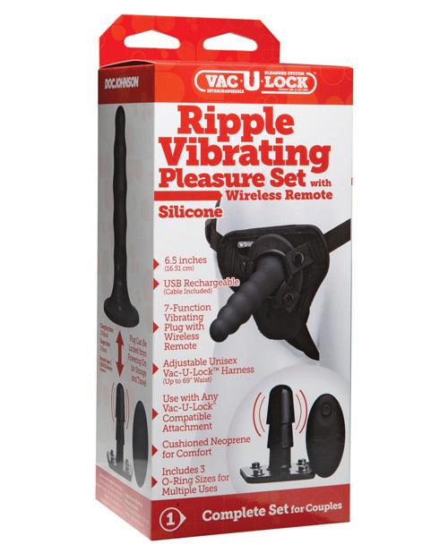 product image, Vac-u-lock Ripple Vibrating Pleasure Set - Black - SEXYEONE
