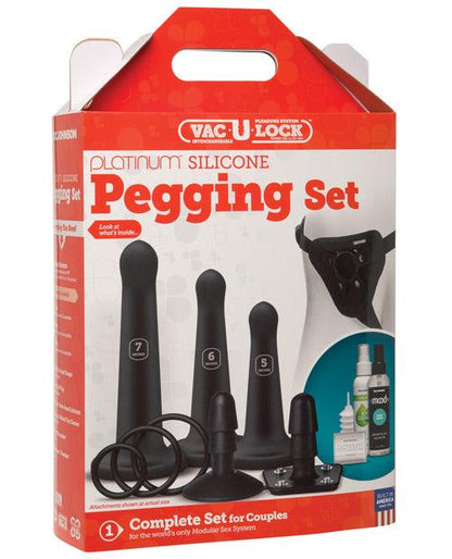 Vac-u-lock Silicone Pegging Set - Black - SEXYEONE