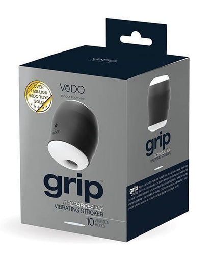 Vedo Grip Rechargeable Vibrating Sleeve - Just Black - SEXYEONE