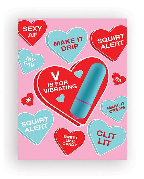 Vibe Hearts Naughty Greeting Card W/rock Candy Vibrator & Fresh Vibes Towelettes - SEXYEONE
