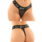 Vibes Buddy Pack Icy Girl Metallic Boy Brief & Lace Thong Black - SEXYEONE