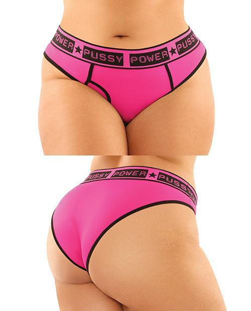 product image, Vibes Buddy Pack Pussy Power Micro Brief & Lace Thong Pnk-blk Qn - SEXYEONE