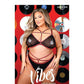 Vibes Creepin' It Real Caged Bralette & Thong Panty Black Qn - SEXYEONE