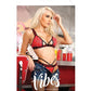 Vibes Extra Spicy Caged Bralette & Thong Chili Red L-xl - SEXYEONE