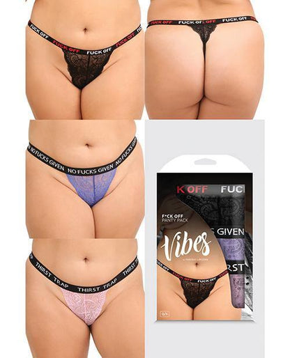 Vibes Fuck 3 Pack Thongs Assorted Colors Qn - SEXYEONE
