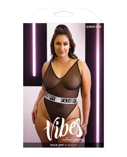 image of product,Vibes Fuck Off Mesh Playsuit Black Qn - SEXYEONE
