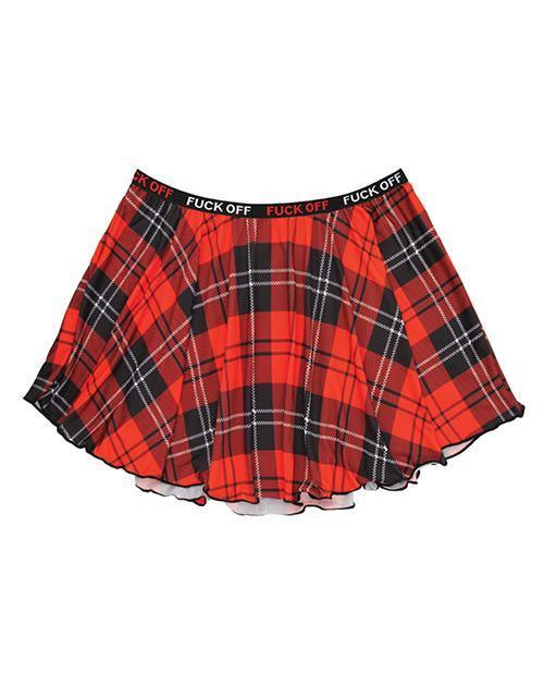 image of product,Vibes Fuck Off Skirt Plaid - SEXYEONE