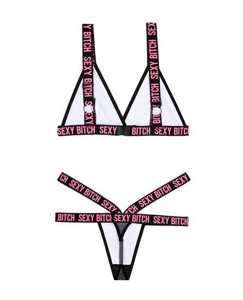 image of product,Vibes Sexy Bitch Bralette & Strappy Panty - SEXYEONE