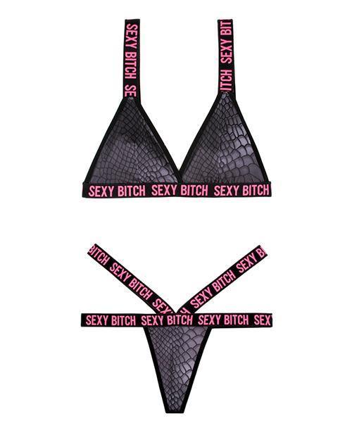 image of product,Vibes Sexy Bitch Bralette & Strappy Panty - SEXYEONE