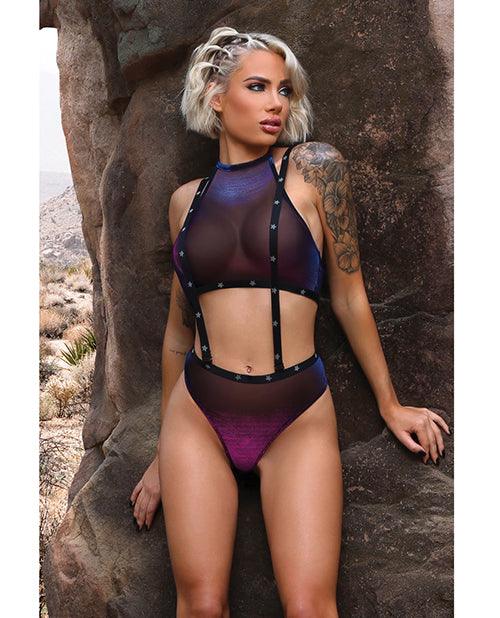 product image, Vibes Stardust Halter Top & Suspender Bottoms Black - SEXYEONE