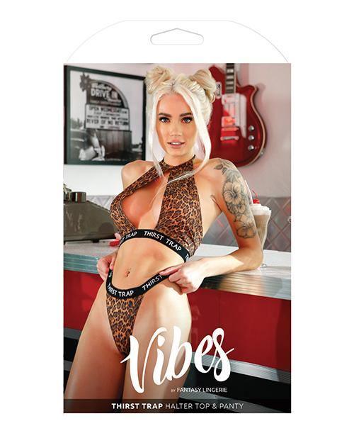 Vibes Thirst Trap Halter Top & Panty Savage Leopard - SEXYEONE
