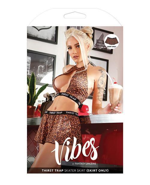 image of product,Vibes Thirst Trap Skater Skirt Savage Leopard - SEXYEONE