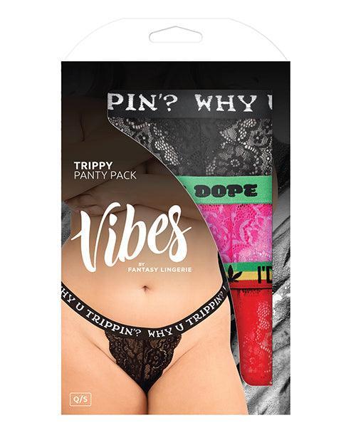 Vibes Trippy 3 Pack Thongs Assorted Colors Qn - SEXYEONE