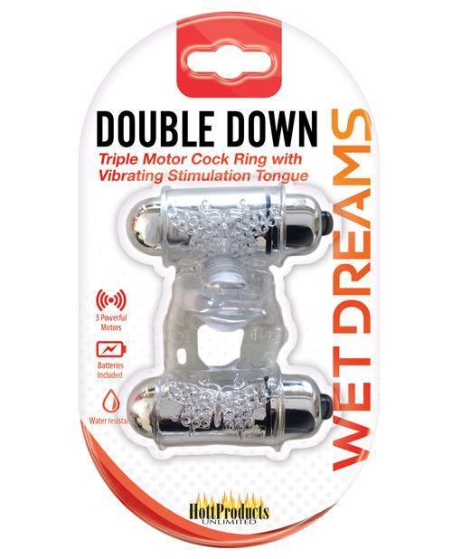 Wet Dreams Double Down Vibrating Cockring W-bullet - SEXYEONE