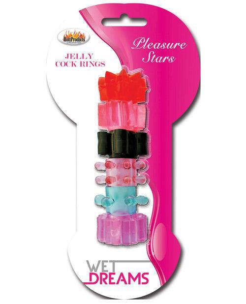 Wet Dreams Pleasure Stars Jelly Cock Rings (6 Pack) - SEXYEONE