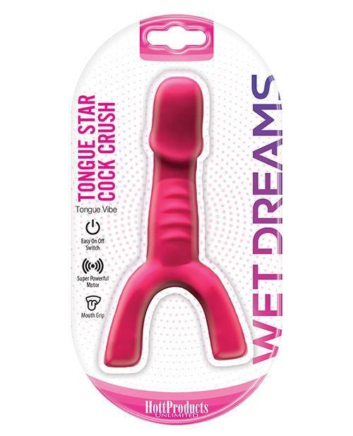 product image, Wet Dreams Tongue Star Cock Crush Vibe - Pink - SEXYEONE