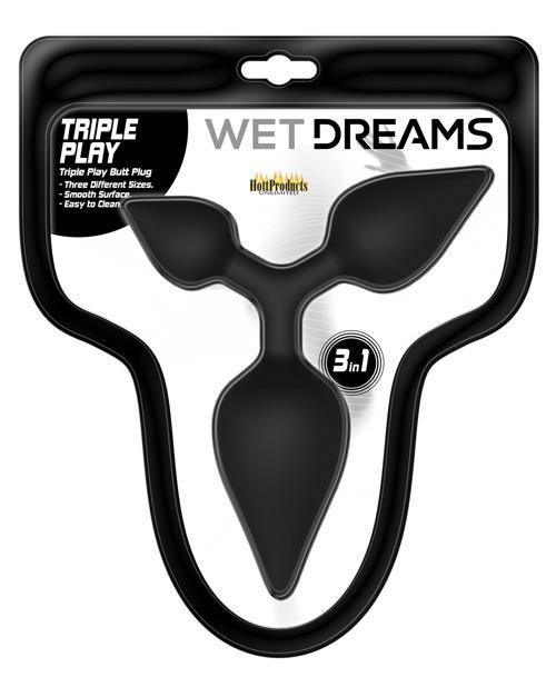 Wet Dreams Triple Play Anal Plug - Black - SEXYEONE