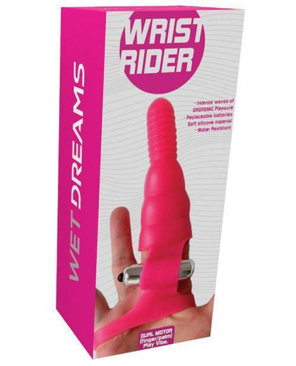 Wet Dreams Wrist Rider Finger Play Sleeve W- Wrist Strap - Blue - SEXYEONE