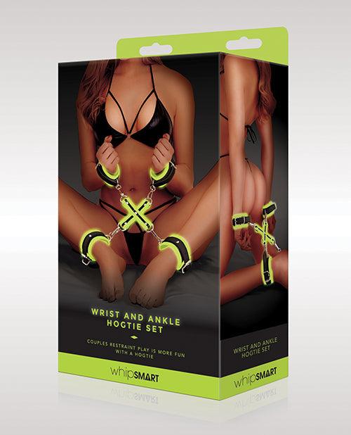 product image, Whip Smart Glow In The Dark Wrist & Ankle Hogtie Set - SEXYEONE