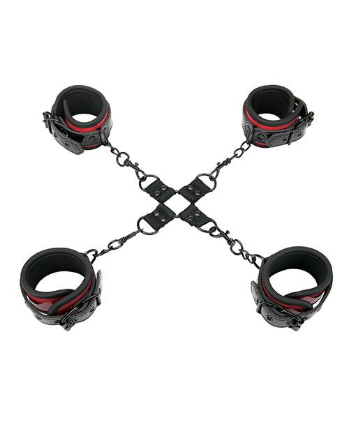 image of product,Whipsmart Heartbreaker Deluxe Hogtie - Black/red - SEXYEONE