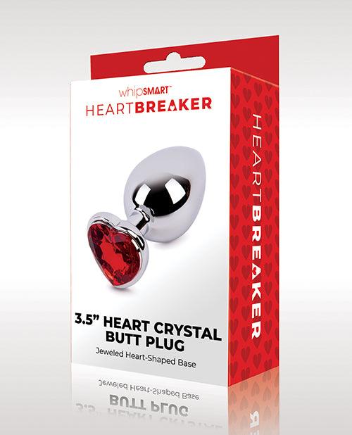 Whipsmart Heartbreaker Heart Crystal Butt Plug - Red - SEXYEONE