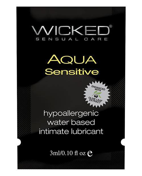 product image, Wicked Sensual Care Hypoallergenic Aqua Sensitive Water Based Lubricant - .1 Oz - SEXYEONE