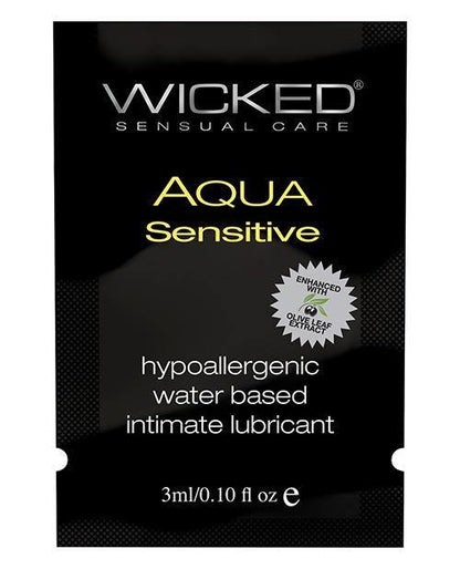 Wicked Sensual Care Hypoallergenic Aqua Sensitive Water Based Lubricant - .1 Oz - SEXYEONE