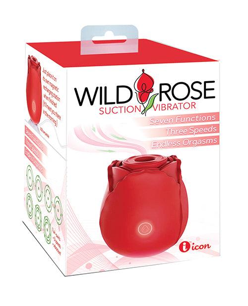 product image, Wild Rose Rechargeable Silicone Suction Vibrator - Red - SEXYEONE
