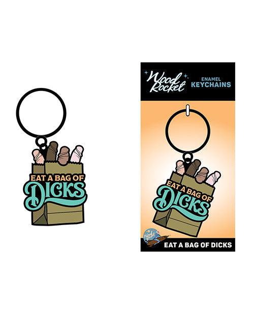 product image, Wood Rocket Eat A Bag Of Dicks Keychain - Tan - SEXYEONE