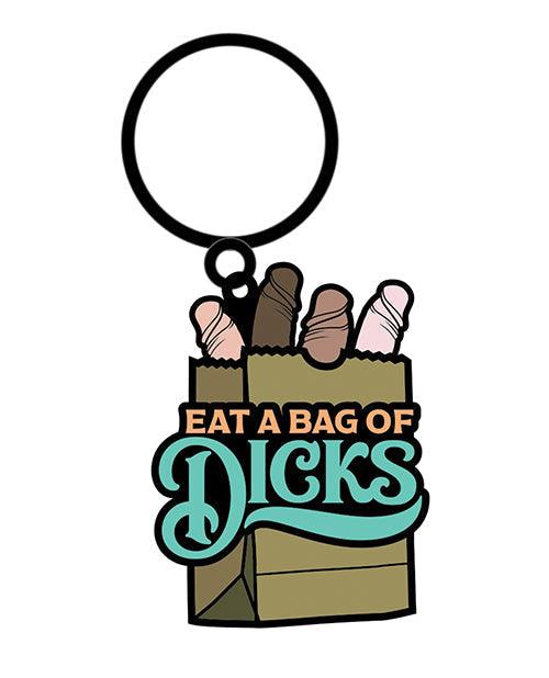 image of product,Wood Rocket Eat A Bag Of Dicks Keychain - Tan - SEXYEONE