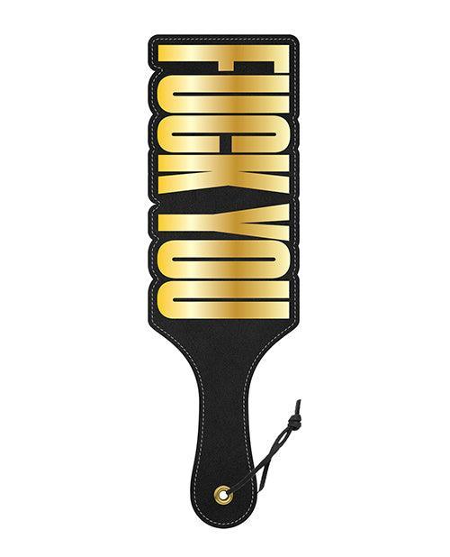 product image, Wood Rocket Fuck You Paddle - Black/gold - SEXYEONE