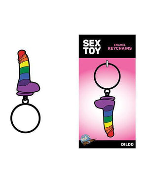 Wood Rocket Pride Dildo Keychain - Rainbow - SEXYEONE