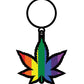 Wood Rocket Rainbow Leaf Keychain - Rainbow - SEXYEONE