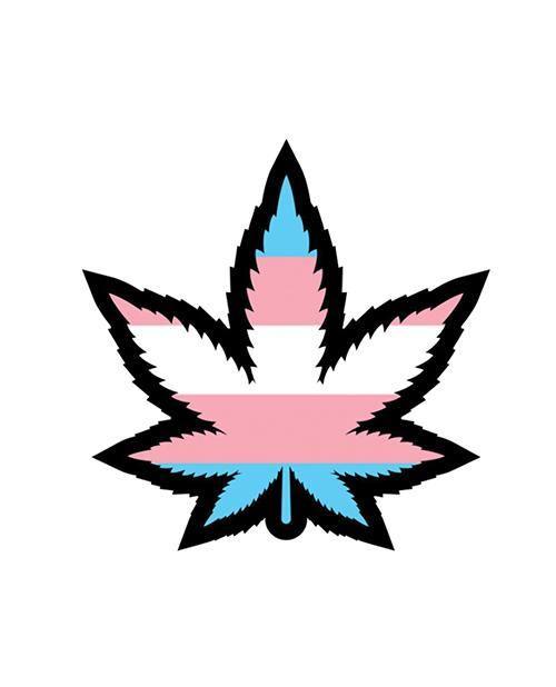 image of product,Wood Rocket Weed Trans Pride Leaf Large Pin - Multi Color - SEXYEONE