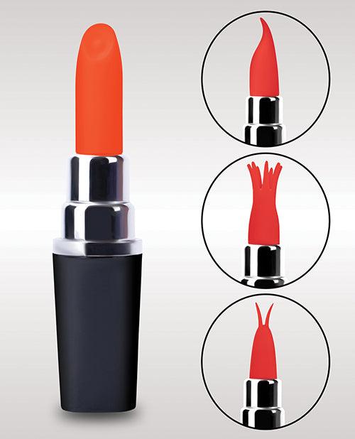 image of product,Xgen Bodywand Date Night Kiss Kiss Lipstick Vibe - Black/red - SEXYEONE
