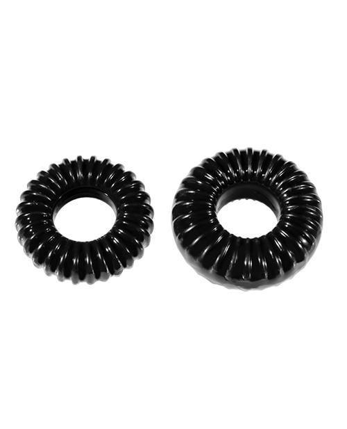 Xplay Gear Mixed Pack Ribbed Ring And Ribbed Ring Slim - Black - Pack Of 2 - SEXYEONE
