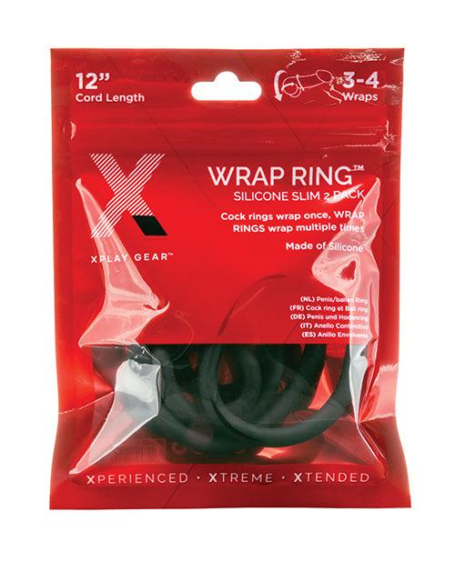product image, Xplay Gear Silicone 12" Slim Wrap Ring - Black Pack of 2 - SEXYEONE