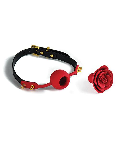 image of product,Zalo Rose Ball Gag - Red-black - SEXYEONE