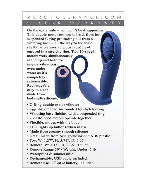 Zero Tolerance Extra Mile C Ring Vibrator - Blue - SEXYEONE