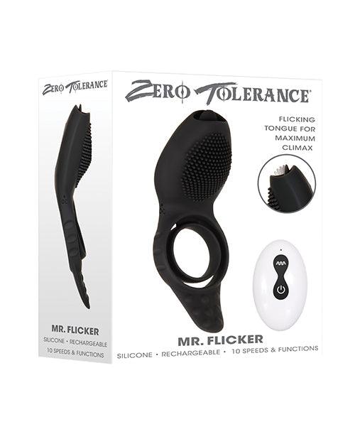 product image, Zero Tolerance Mr. Flicker Vibrating Cock Ring - Black - SEXYEONE