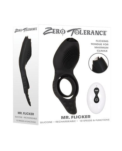 Zero Tolerance Mr. Flicker Vibrating Cock Ring - Black - SEXYEONE