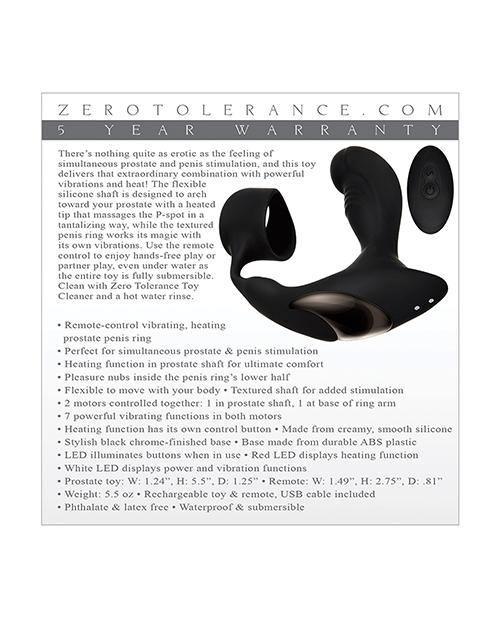 image of product,Zero Tolerance Strapped & Tapped Rechargeable Prostate Vibrator - Black - SEXYEONE