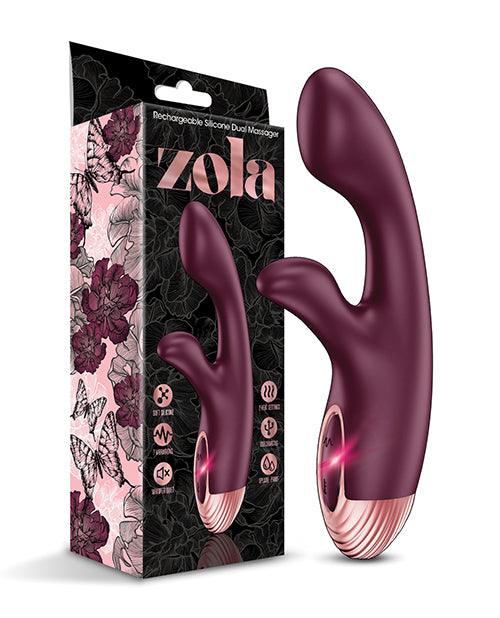 product image,Zola Rechargeable Silicone Dual Massager - Burgundy-rose Gold - SEXYEONE