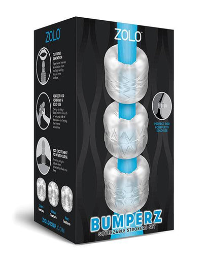Zolo Bumperz Squeezable Stroker Set - Clear - SEXYEONE