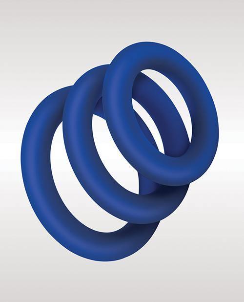 product image,Zolo Extra Thick Silicone Cock Rings - Blue Pack Of 3 - SEXYEONE