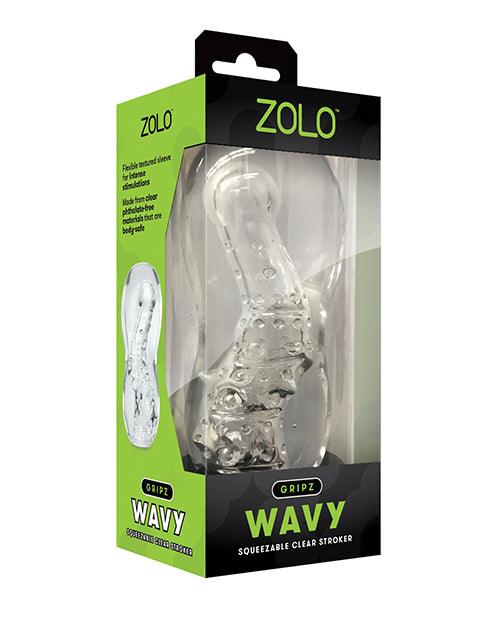 product image, Zolo Gripz Wavy Stroker - Clear - SEXYEONE