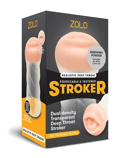 product image, Zolo Realistic Deep Throat Dual Density Transparent Stroker - SEXYEONE